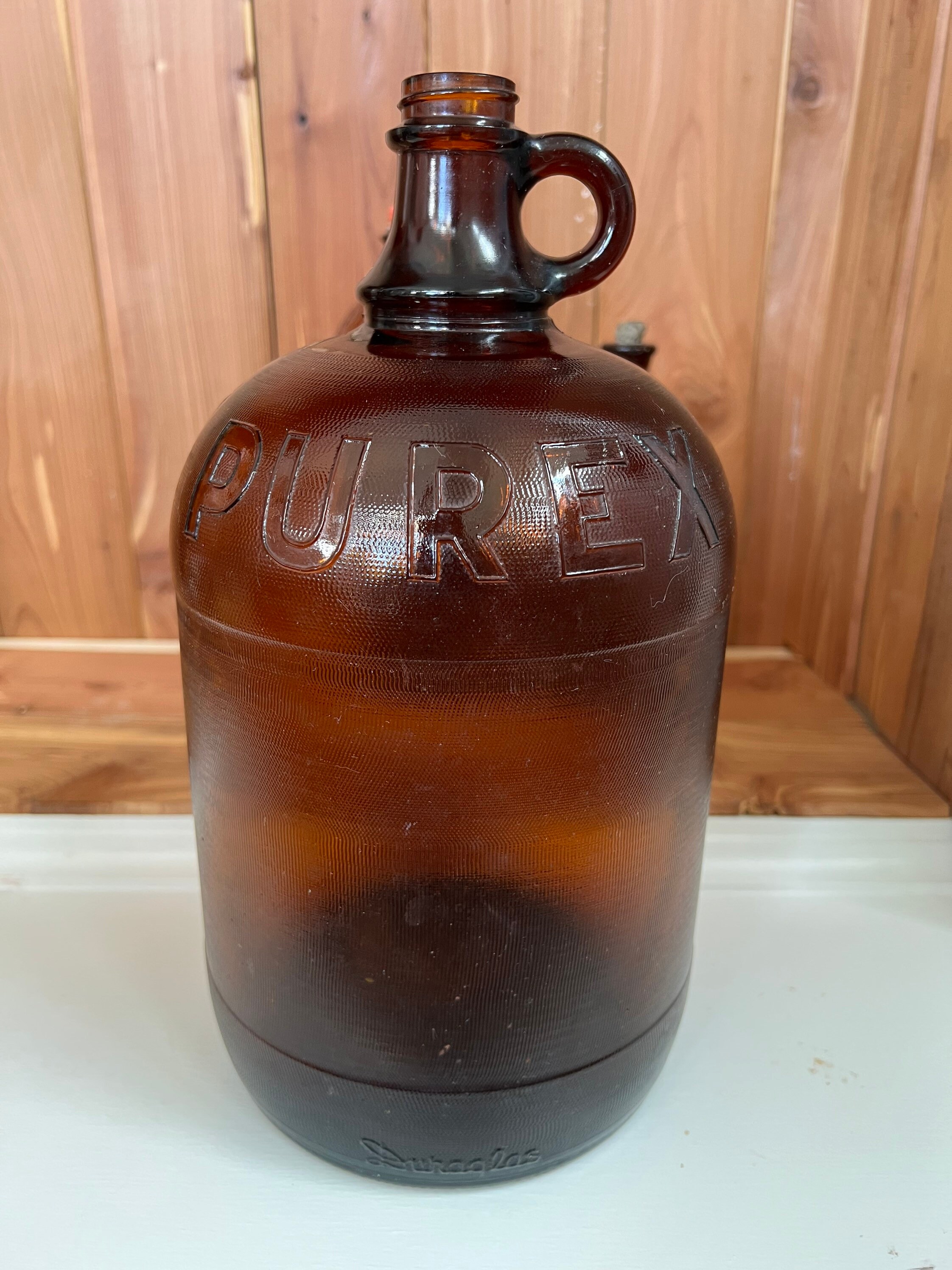 Vintage Purex Bleach Brown Glass Bottles / Gallon Jug Amber Etsy