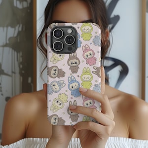 かわいいモンスターの丈夫な携帯電話ケース、Labubuの携帯電話ケース、Popmartモンスターの携帯電話カバー、保護携帯電話アクセサリー、漫画キャラクターケース