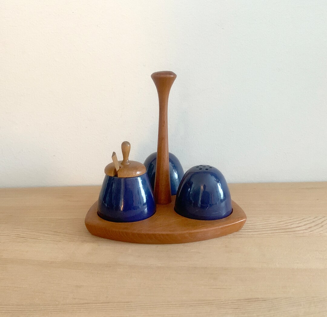 Swedish Vintage Teak Wood Cruet Set Salt Pepper Shakers Etsy UK