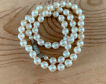 Faux Pearl Necklace Inch Single Strand Pearl Necklace Vintage