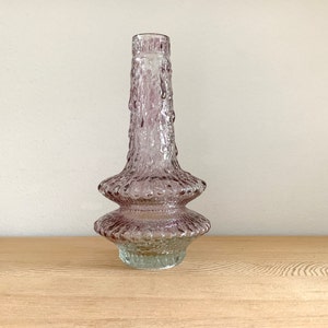 Vase en verre texturé Timo Sarpaneva pour Littala Finlande 1970