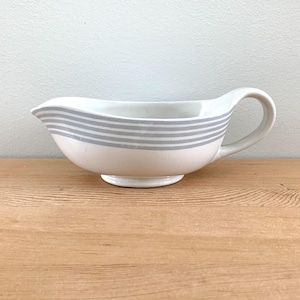 Swedish Sauce Boat Grå Ränder Gustavsberg by Designer Wilhelm Kåge