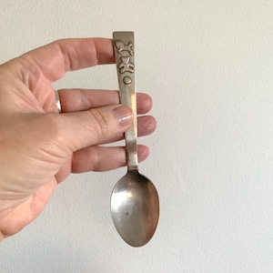 Silver Plated Vintage Baby Spoon Baptism Spoon Swedish Hallmarks