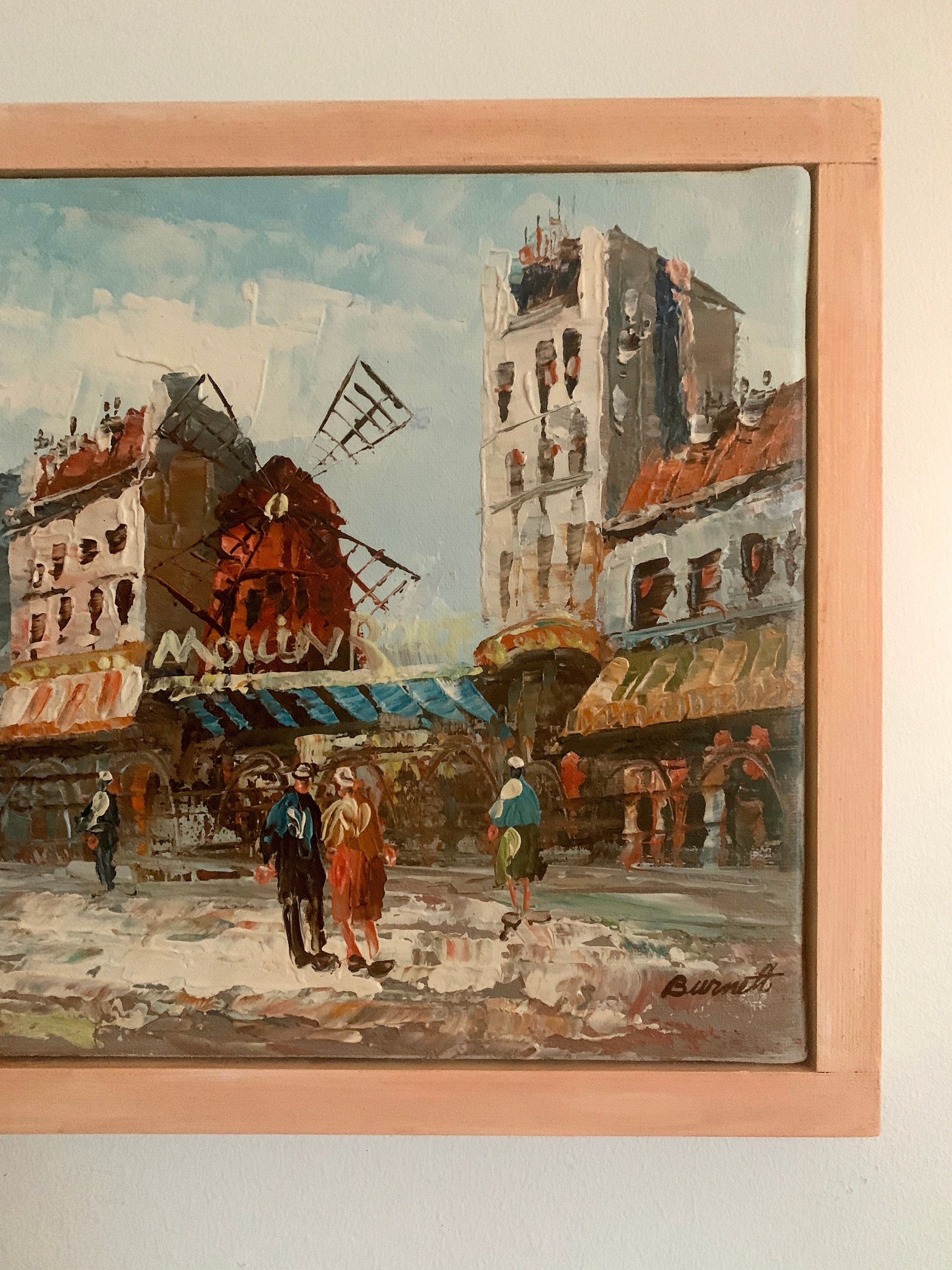 キャロライン・バーネット 油絵「ムーラン・ルージュ パリの街の