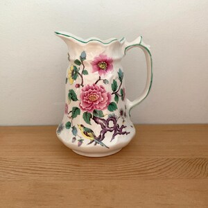 Petit pichet à roses anglais Old Foley, poterie du Staffordshire anglais James Kent Ltd pichet à lait en céramique florale