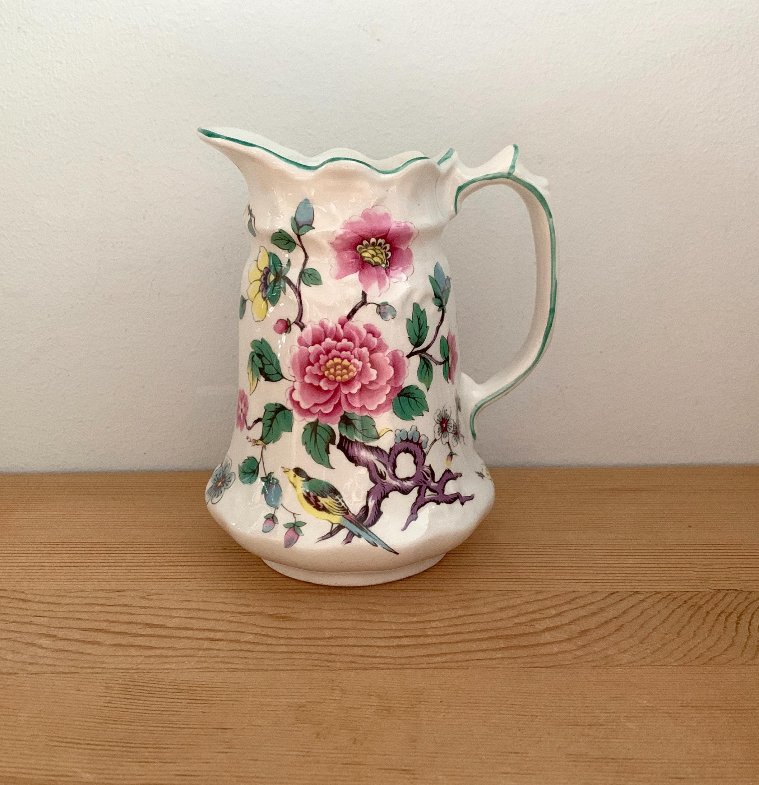 Small Old Foley English Rose Pitcher English Staffordshire Pottery