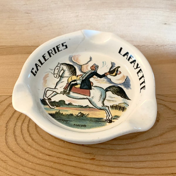 1930s Ceramic Ash tray Galeries Lafayette Souvenir Paris Lyon Nice France  Collectibles Memorabilia Sarreguemines