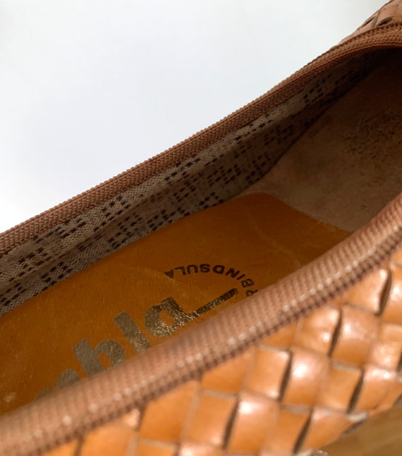 Swedish Vintage Leather Pumps Tanned Perforated L… - image 6