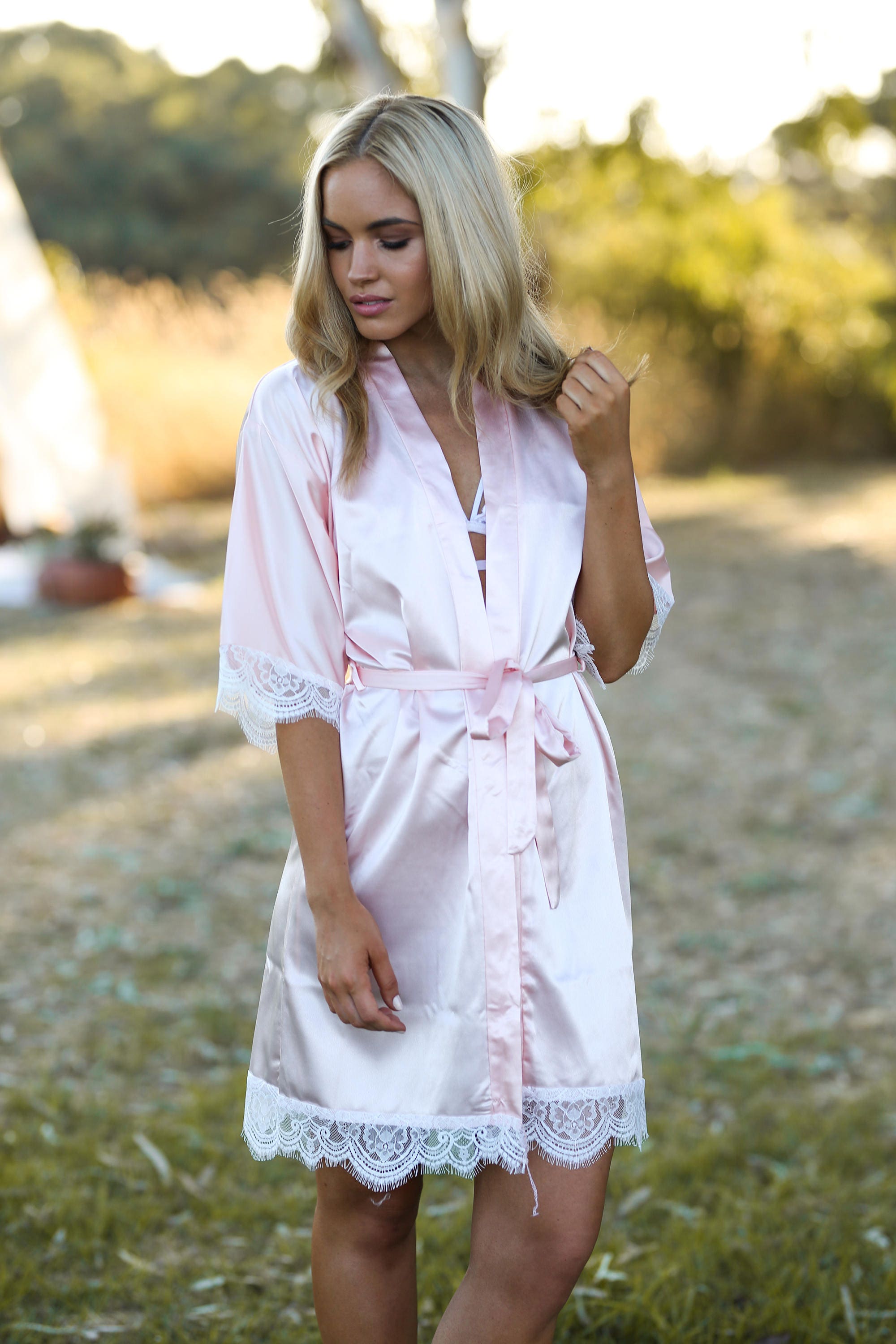 Bridal Robe Bridesmaid Robes Satin Robe Lace Robe Bridal Etsy