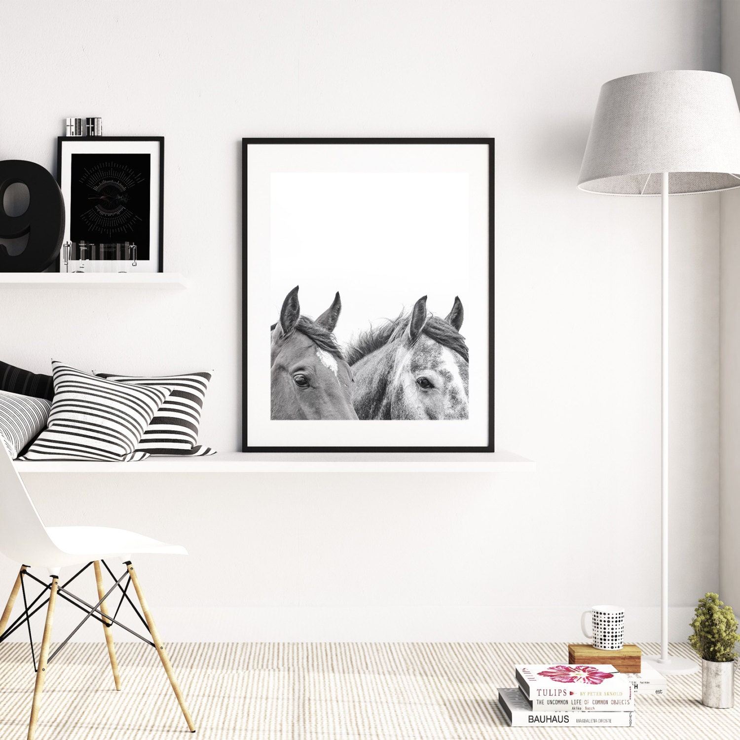 Horse Print Animal Head Prints Horse Photo Black and White | Etsy