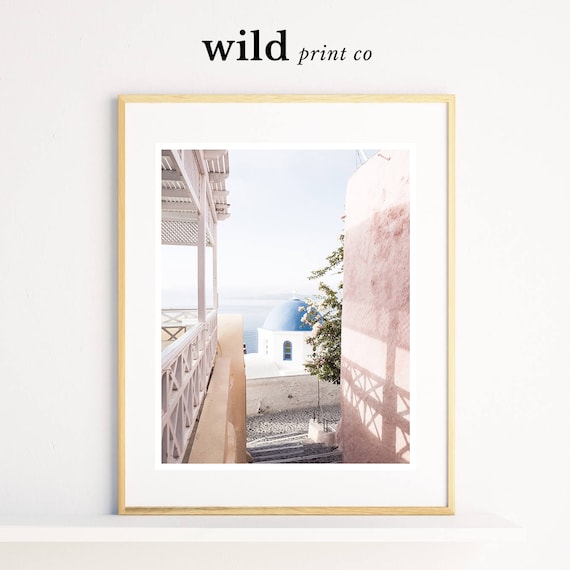 Summer Print Travel Themed Prints Printable Modern Art Greek Islands Pastel Wall Art Bedroom Wall Decor Living Room Print Art