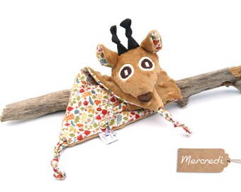 Doudou Cerf - Doudou Oeko tex* - Doudou renne - Cadeau pour bébé - Doudou pour bébé - Doudou Noël - Cadeau de Noël bébé