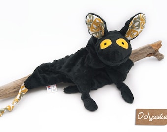 Doudou Chauve-souris - Doudou Chat - Doudou pour bébé - Doudou original - Cadeau de naissance