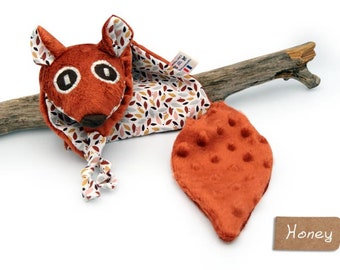 Doudou Écureuil - Doudou Oeko tex - Doudou pour bébé - Cadeau de naissance