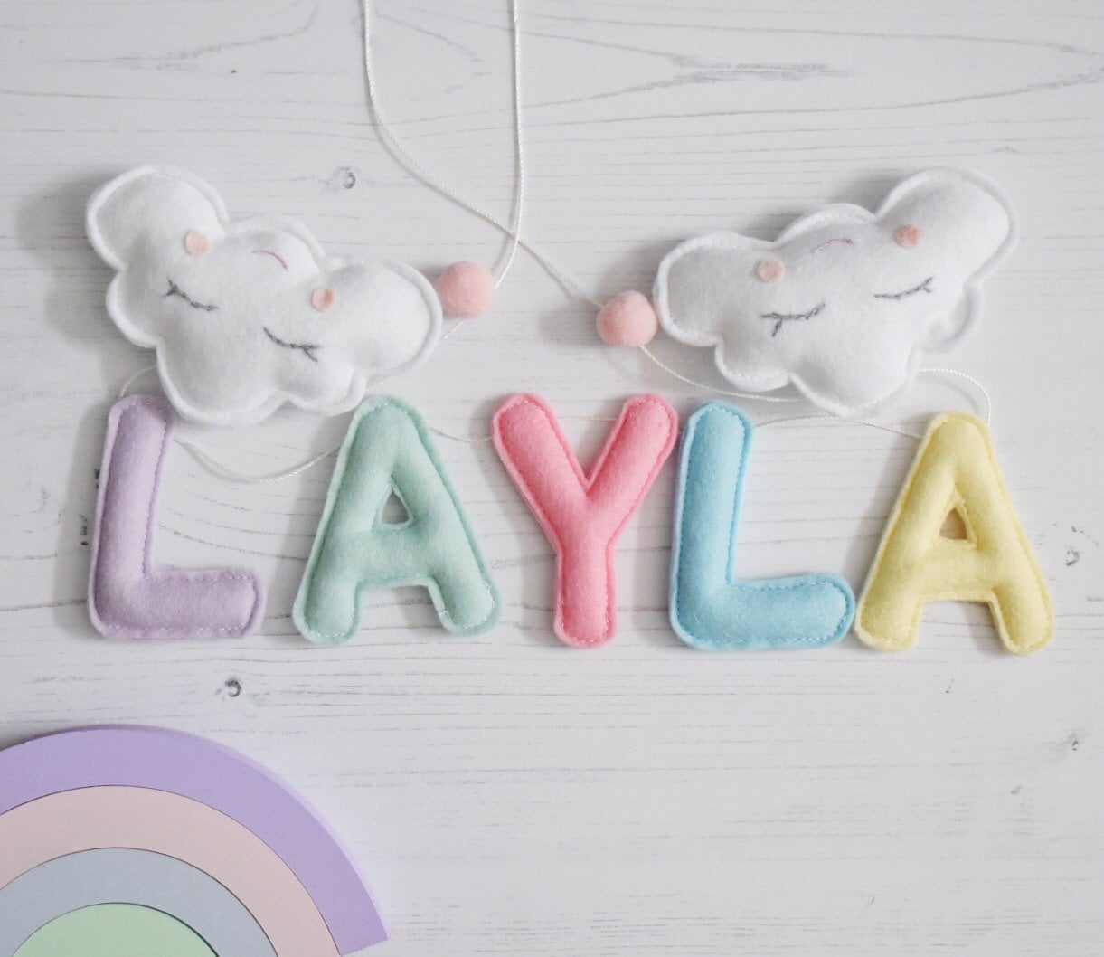 Personalised Photo New Baby/Child Name Nursery/Room Wooden Bunting/Garland Gift 