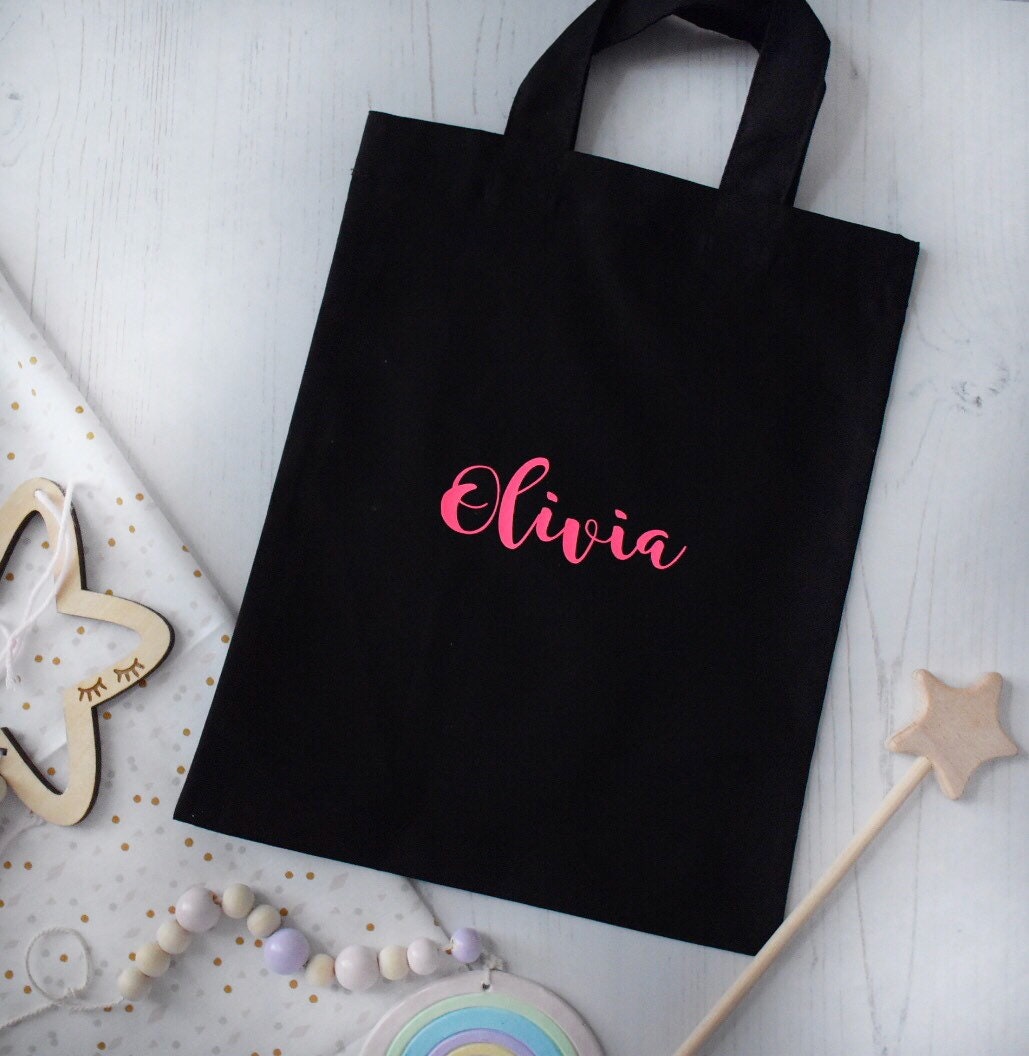 Personalised bag mini cotton bag with name tote letter bag Etsy