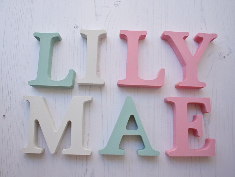 Freestanding wooden letters wood name bedroom decor room Etsy