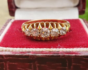Victorian 18ct Gold Five-Stone Diamond Ring – Old Cut Diamonds, Chester 1898