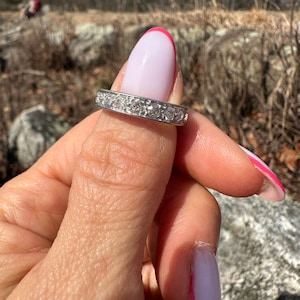 FRENCH 1.6 CTW old mine cut diamond eternity band!