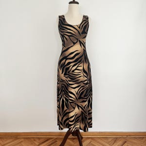Tiger/zebra print maxi dress