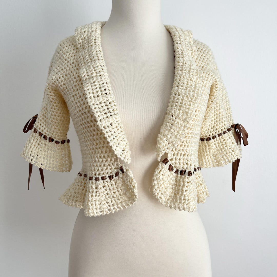 Vintage Ribbed Cotton Cardigan - Medium main image 1