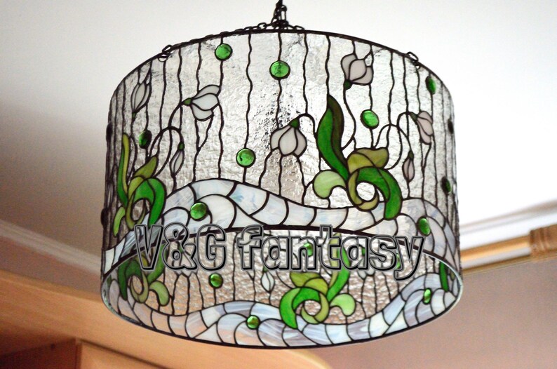 Stained glass chandelier stained glass hanging lamp Etsy