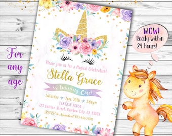 pink and gold first birthday invitation girl first birthday etsy