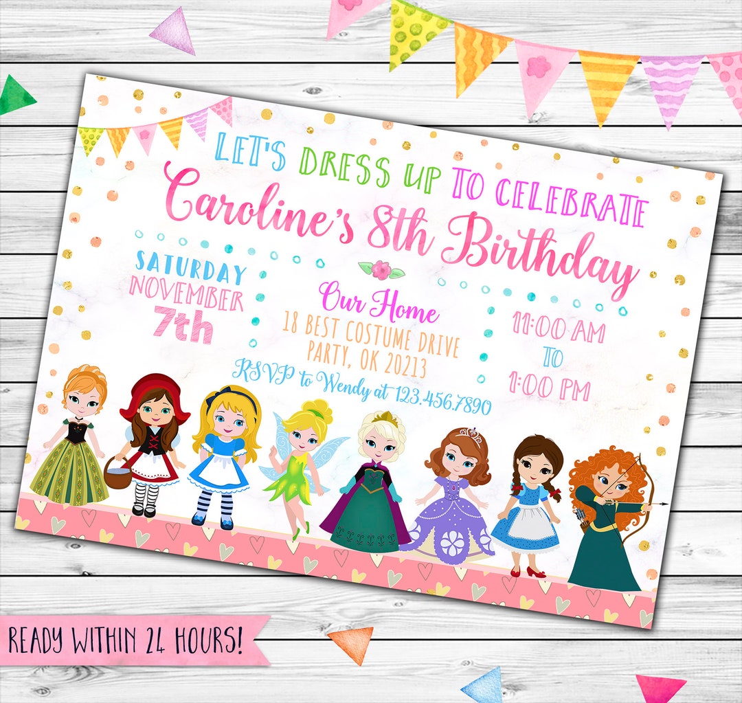 Costume Party Invitation, Dress up Party Invitation, Kids Girl Costume
