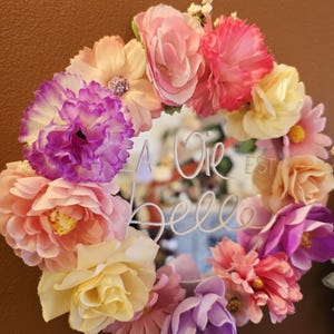 Miroir mural Fleur Doré en Rotin D 50 cm