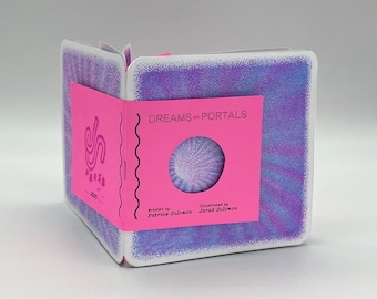 Sueños como portales Zine - Risografía original, rosa fluorescente y aguamarina