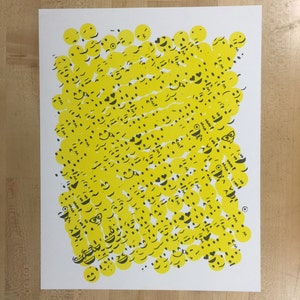 Emojiscape #1 / 11&quot; x 14&quot; - original 2-Farben Risographie von Jarad Solomon -