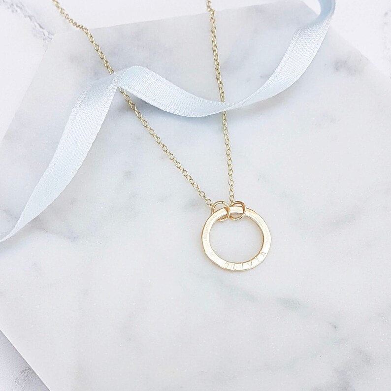 Classic Gold Halo Necklace Etsy