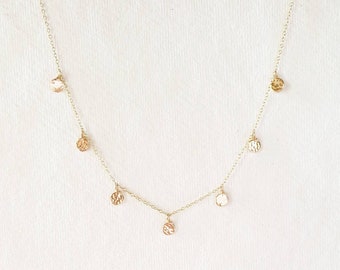 7-disc Gold Dangle Necklace