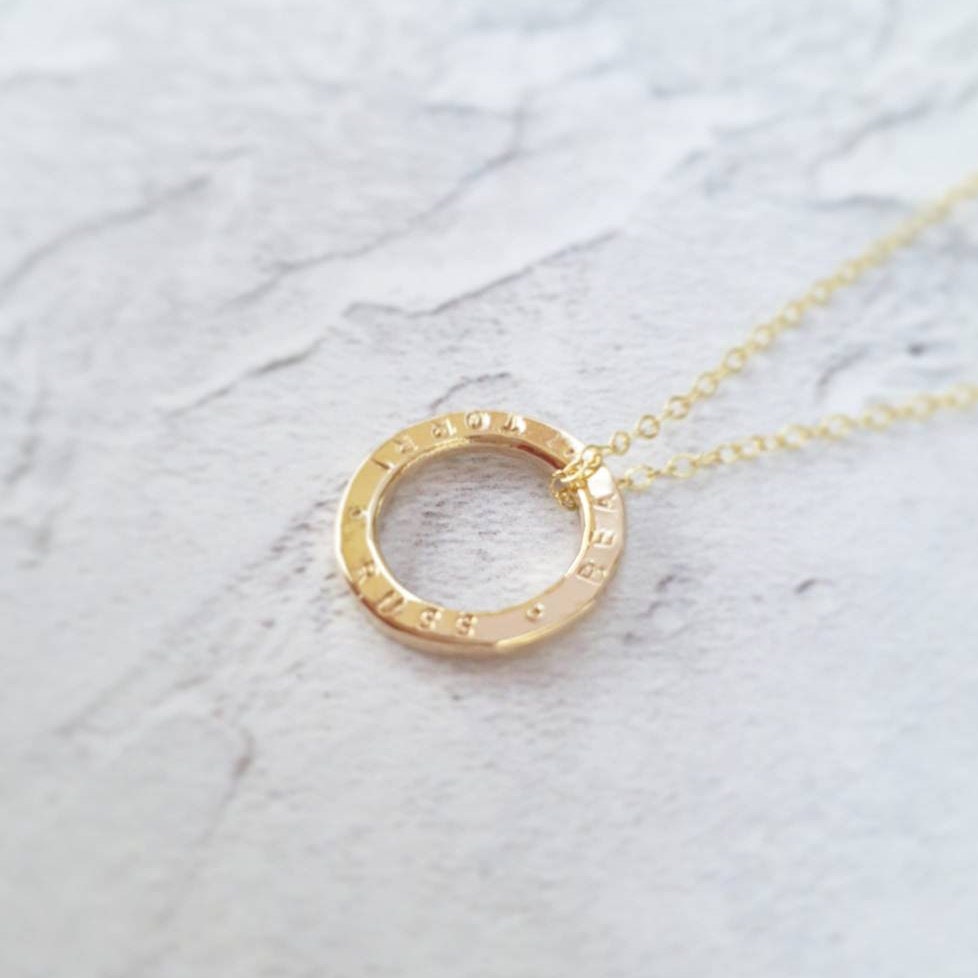 Classic Gold Circle Necklace Etsy UK