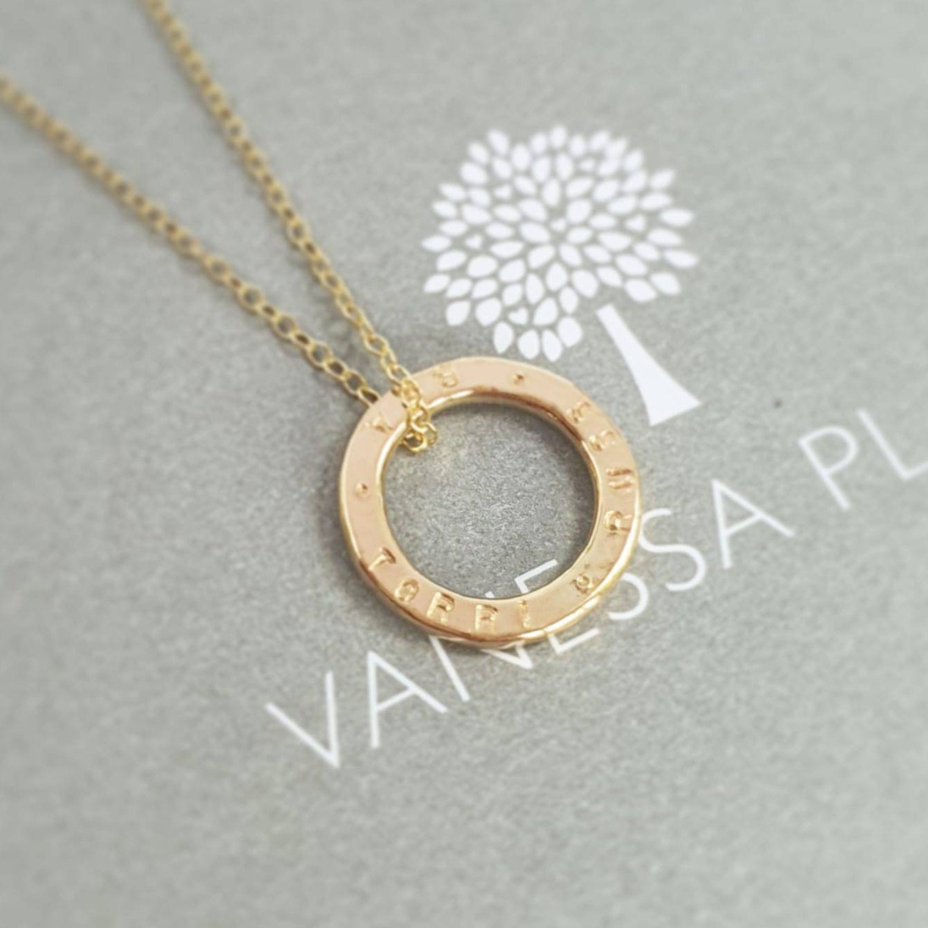 Classic Gold Circle Necklace Etsy UK