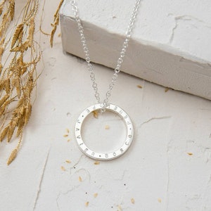 Modern Solo Silver Circle Necklace