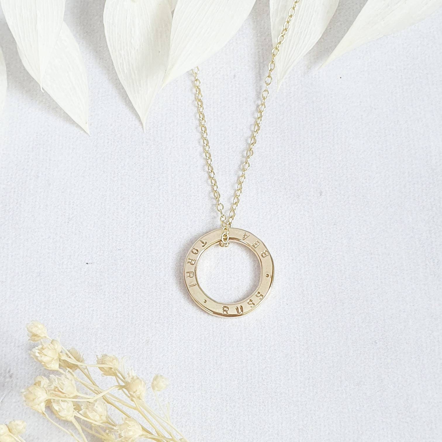 Personalised Thread Through Circle Necklace | Posh Totty Designs