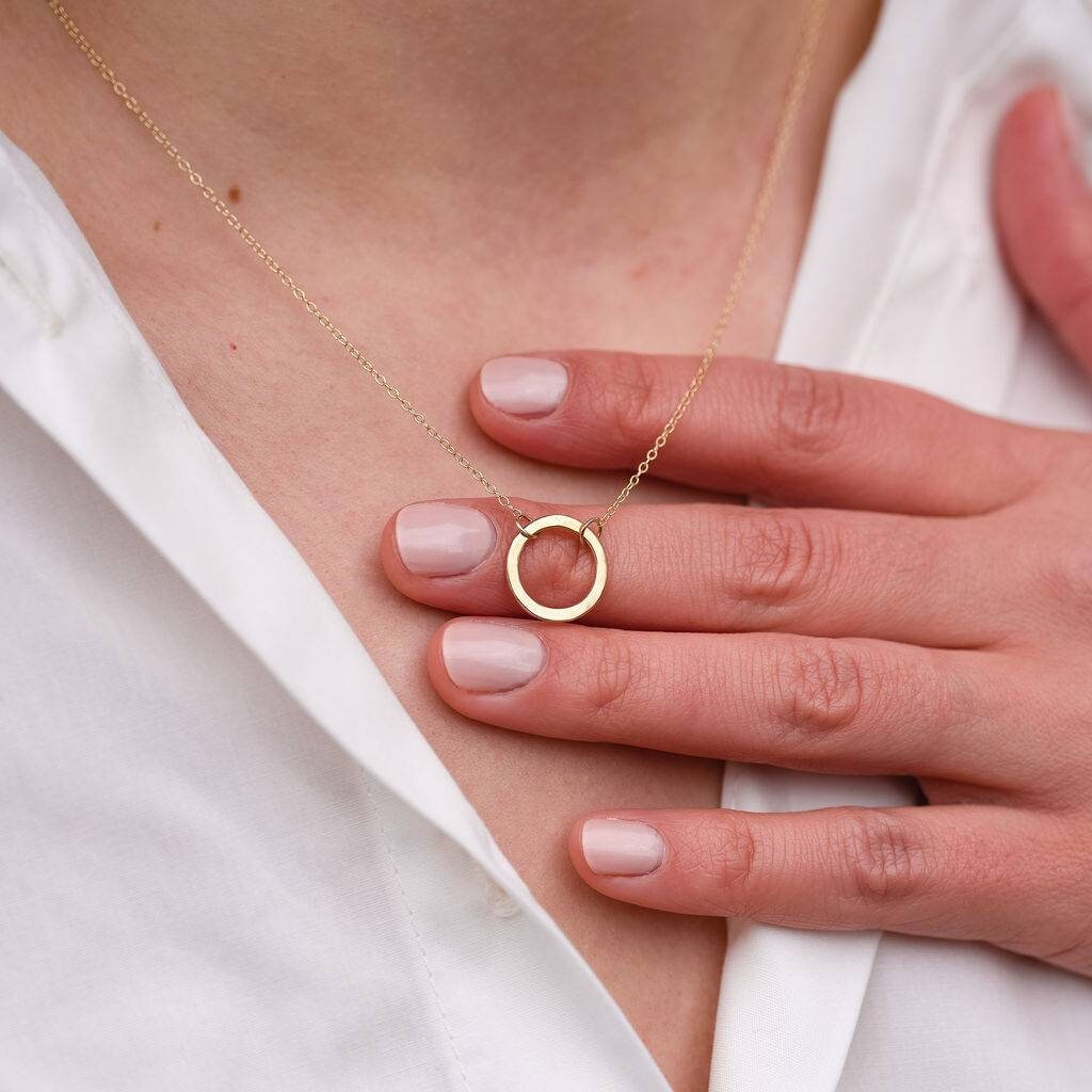 Classic Gold Halo Necklace Etsy UK