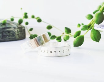 Everyone Personalised Wide Silver Ring - Personalised & Customisable Ring Band - Eco-friendly silver