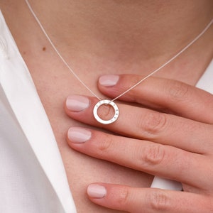 Classic Silver Circle Necklace image 3