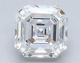 Diamante coltivato in laboratorio con taglio Asscher su ordine personalizzato, diamante creato in laboratorio G/VS2, diamante sciolto per fede nuziale personalizzata, orecchini o pendente