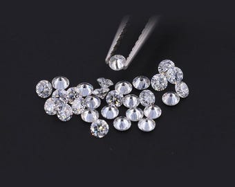 Diamantes redondos cultivados en laboratorio de 1 mm a 3 mm – Blanco F-G VS-SI, para la fabricación de joyas.