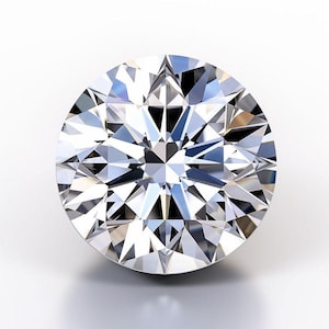 Può includere: Un diamante rotondo e trasparente, scintillante, con molte sfaccettature.