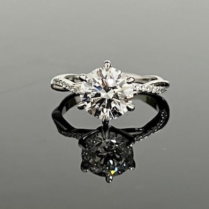 1.10 CT Twisted  Lab Grown Diamond Engagement Ring, Round Cut IGI Certified Lab Diamond Ring, Mother&#39;s Day Gift Ring, Anniversary Gift Ring