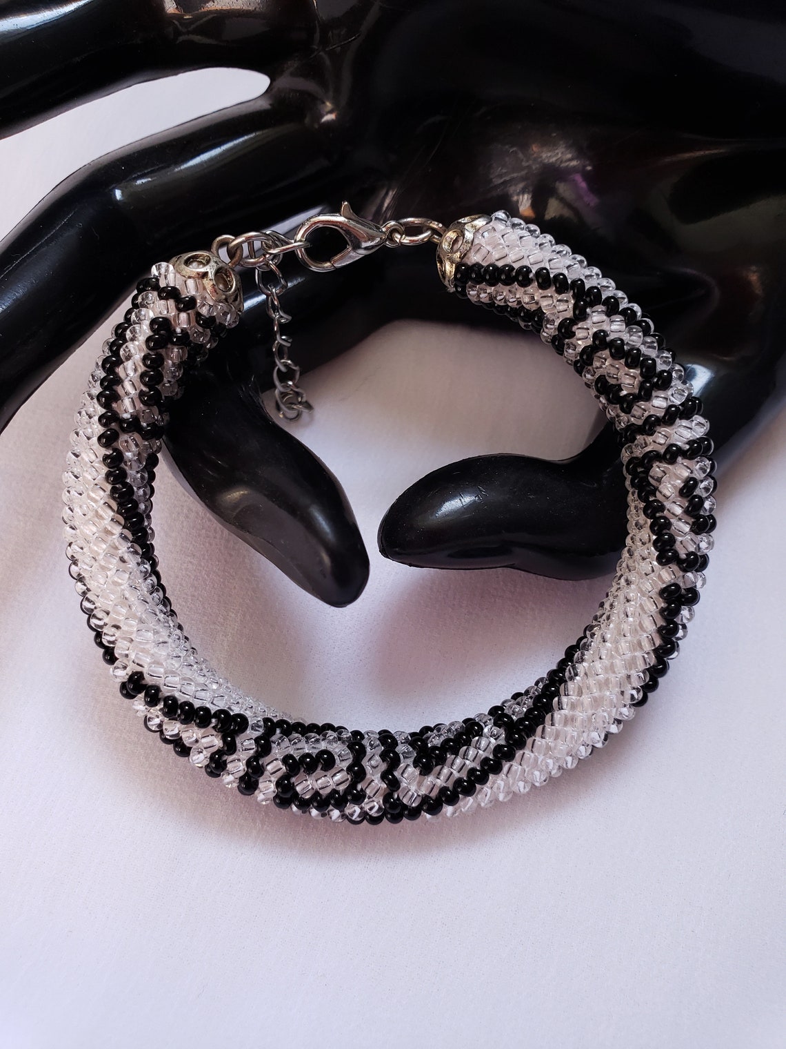 Griechischen Ornament häkeln Perlen Armband Handgemachter ...