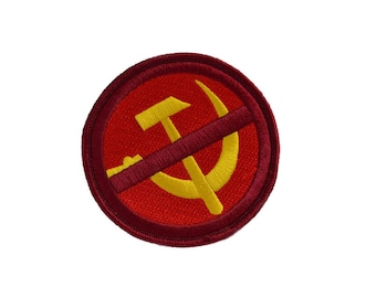 Anti-Communist/Anti-Soviet Anti-Antifa/Anti-Marxist Embroidered Patch with Hook and Loop Material