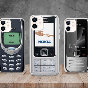 Retro telefoonhoes Nokia Design Case Cover geschikt voor iPhone 15, 14, 13, 12, 11, XR, 8+, 7, Pro Max en Samsung S23, S22, A14, A54, Pixel 6