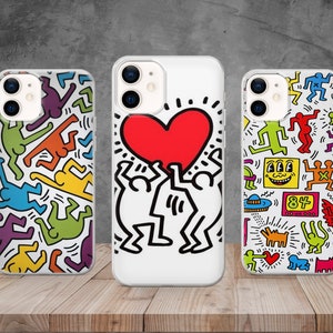 Custodia per telefono Keith Haring Art, cover astratta per iPhone 13, Xs, Xr, 11 Pro, 14, 12, Samsung S10, S20, A33, S22, Huawei P30, Pixel 6 Pro, 6A