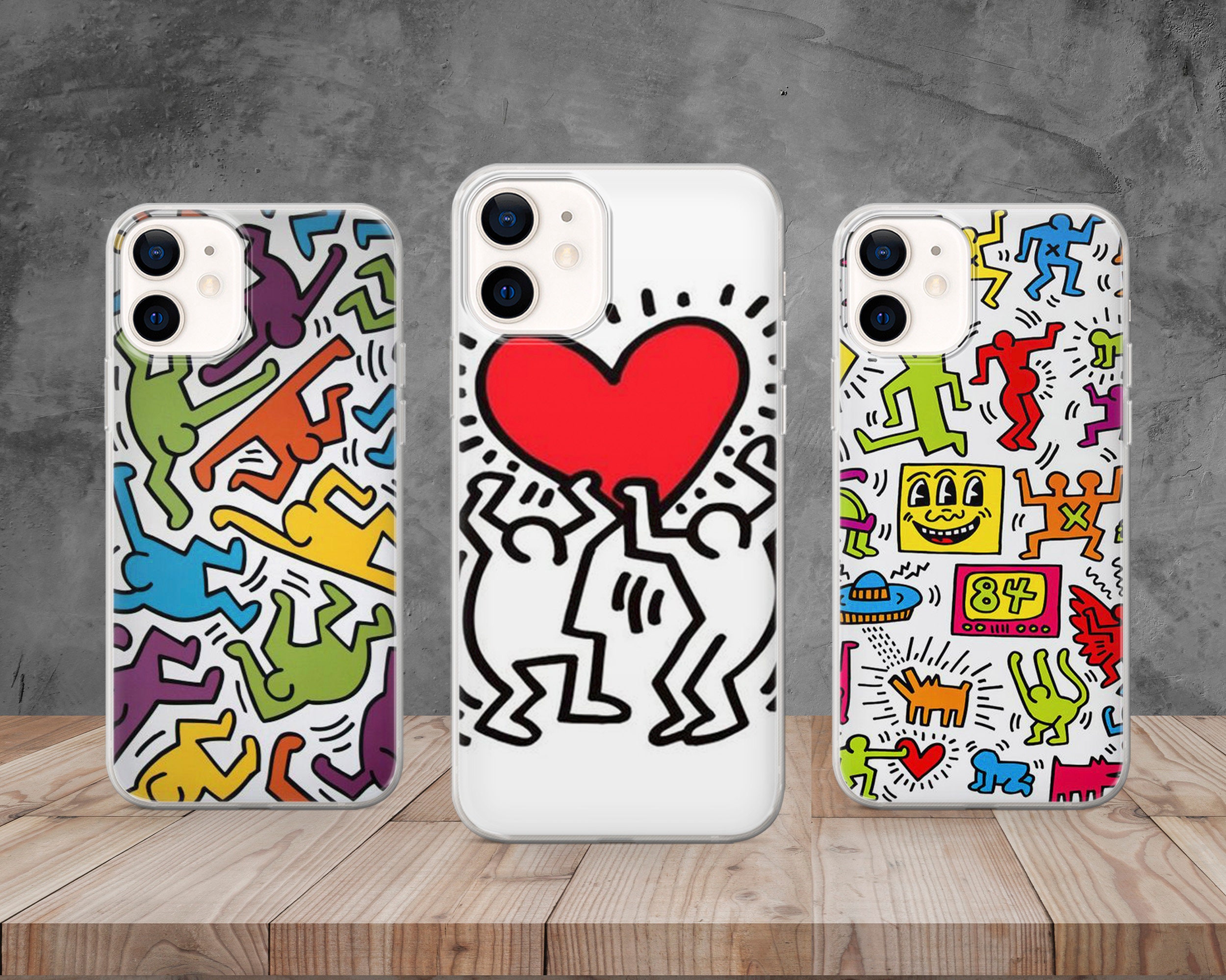 Keith Haring Art Phone Case, Abstract Cover for iPhone 13