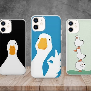 Funny Goose Phone Case, Cute animal duck Cover for iPhone 14,13, Xs,Xr,11 Pro, , 12, Samsung S10, S20, A33, S22, Huawei P30, Pixel 6 Pro, 6A